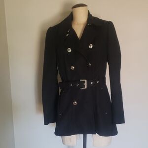 White House Black Market Black Trench Coat